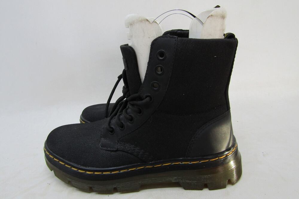 Dr. Martens Womens Size 6 M Black Canvas 8 Eye Ankle Fashion Boots